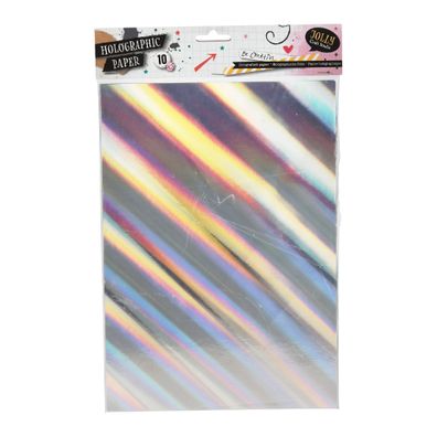 Hologrammfolie A4 10 Blatt Silber Irisierend