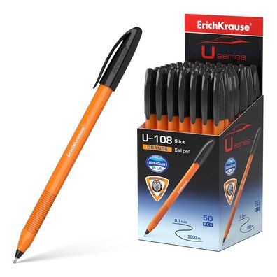 Kugelschreiber U-108 Orange 0,3mm 50er Pack Schwarz
