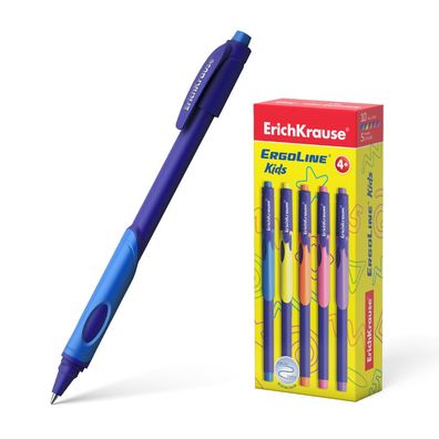 Kugelschreiber ErgoLine Kids 0,35mm mit Gummigriff 10 Stück Blau