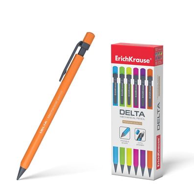 Druckbleistift HB 0,5mm Neon mit Radiergummi 12 Stück