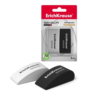 Radiergummi weich 5 x 2,3 x 1,9 cm weiß schwarz 2 Stück