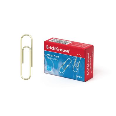 Büroklammern 33mm Metall kratzfrei & extra stark 100 Stk. messing Gold