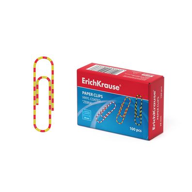 Büroklammern Streifen Motiv 28mm Metall / Kunststoff 100 Stück Bunt