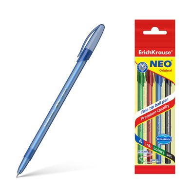 Kugelschreiber Neo Original 0,26mm 4 Stück Farbmix Set