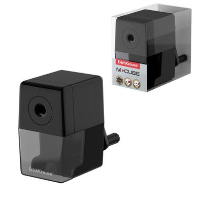 Spitzer mit Kurbel und Dose 4x7x9cm Kunststoff 1 Stück Schwarz