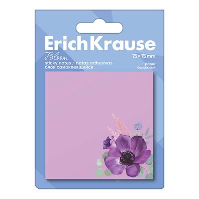 Haftnotizen 75x75mm Blumenmotiv selbstklebend 50 Blatt Pastell Lila
