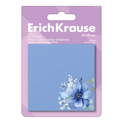 Haftnotizen 75x75mm Blumenmotiv selbstklebend 50 Blatt Pastell Blau