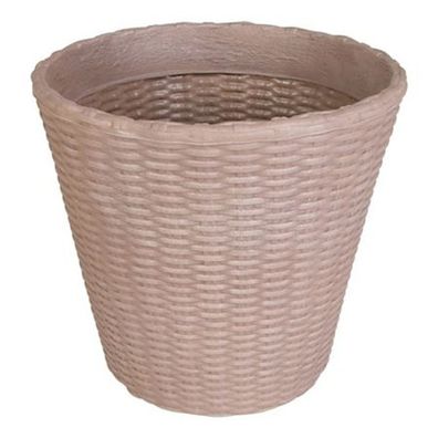 Blumenkübel rund 37,5cm Geflecht-Optik Pfanzkübel Blumentopf Pflanztopf Übertopf