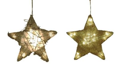 Jute-Weihnachtsstern versch. Größen mit LED´s
