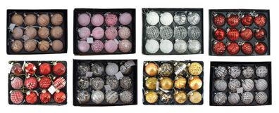 Glas-Weihnachtsbaumkugeln 12er-Set Christbaumschmuck Weihnachtsdeko Anhänger