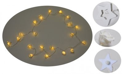 BURI Lichterkette 20 LEDs Weihnachtsdeko Stern Blüte Hochzeit Leuchtdeko