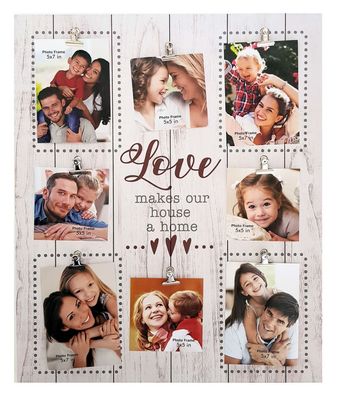 Bilderrahmen Holzoptik 64x54cm Memoboard Fotowand Memowand Wandbild Bilderhalter