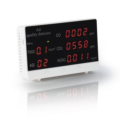 Hama CO2 Messgerät Luftqualität CO2-Ampel HCHO TVOC AQI mit Akku Weiß