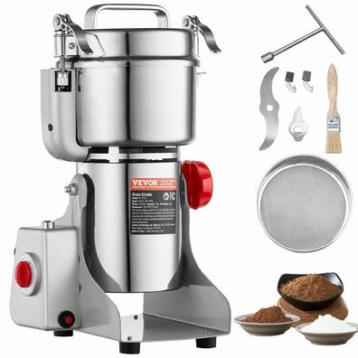 VEVOR Gewérzméhle 750 g Getreideméhle elektrisch 2000 W 28000 U/min