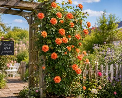 Rosa Orange Climber Kletterrose winterhart Rankrose Duftrose 50-70 cm