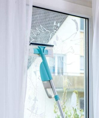 NEU 2in1 Fenster Bodenwischer Sprühfunktion Teleskopgriff Tank für Reinigung Mop
