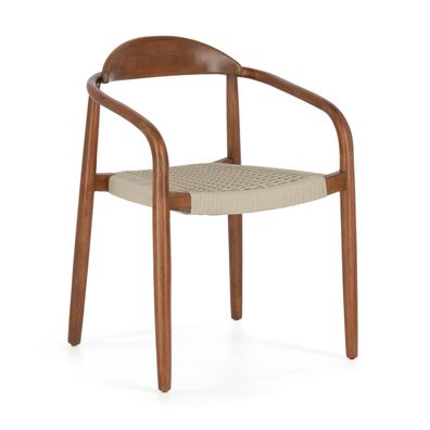 4er Set Stühle Nina Eucalyptusholz und Seil 56 x 78 x 50 cm