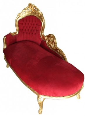Barock Chaiselongue "King" Bordeaux/Gold