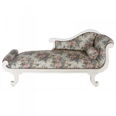 Casa Padrino Barock Chaiselongue Modell XXL Blumenmuster / Creme