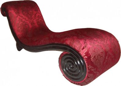 Casa Padrino Barock Chaiselongue Mod3 Bordeaux Rot Barock Muster / Schwarz Limited Ed