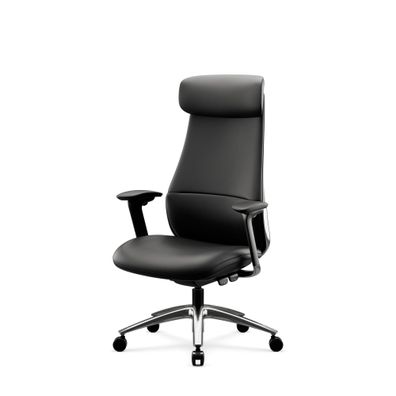 Schwarzer Leder-Chefsessel Command von Jan Nowak