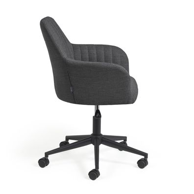 Schreibtischstuhl Madina 64 x 88 x 64 cm Dunkelgrau Rollenstuhl Drehstuhl Büro