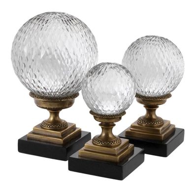 Casa Padrino Designer Deko 3er Set - Luxus Wohnzimmer Accessoires