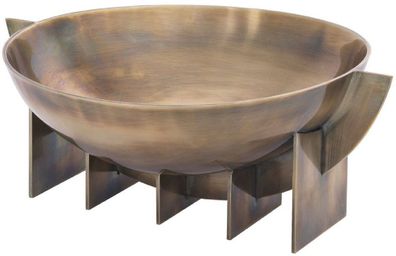 Casa Padrino Luxus Edelstahl Deko Schale Vintage Messingfarben 30 x 25 x H. 11,5 cm