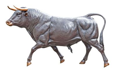 Bronzeskulptur Stier 264cm Replikat Retro Design Dekoration