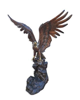 Bronzeskulptur Adler auf Berg Replikat Retro Design Dekoration