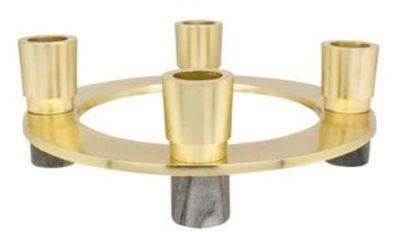 Casa Padrino Luxus Kerzenhalter Gold / Grau Ø 20 x H. 6,5 cm - Hotel & Restaurant Dek