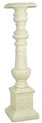 Casa Padrino Barock Kerzenständer Weiß 19,5 x 19,5 x H. 69,5 cm - Edler Gusseisen Ker