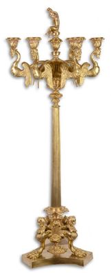 Casa Padrino Barockstil Kerzenständer / Kerzenhalter Gold 32,5 x 32,5 x H. 76,5 cm