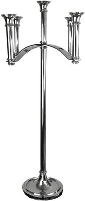 Casa Padrino Luxus Kerzenhalter Silber 47 x 47 x H. 101,5 cm - Art Deco Aluminium Ker