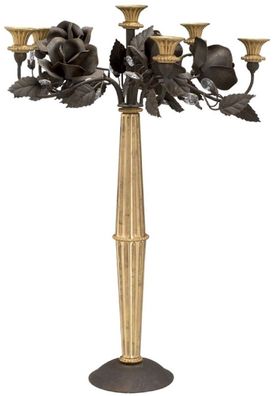 Casa Padrino Jugendstil Kerzenhalter Antik Gold / Rostfarben Ø 40 x H. 60 cm - Elegan