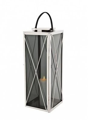 Casa Padrino Designer Deco Laterne Nickel Finish 30 x 30 x H. 83 cm - Luxus Hotel Res