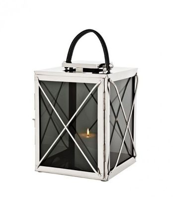 Casa Padrino Designer Deco Laterne Nickel Finish 30 x 30 x H. 45 cm - Luxus Hotel Res
