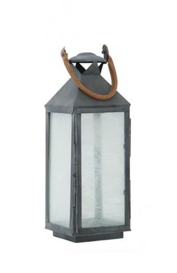 Casa Padrino Designer Deco Laterne Zink Finish 18 x 18 x H. 67 cm - Luxus Laterne