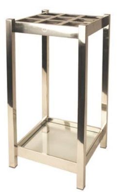 Casa Padrino Luxus Edelstahl Schirmständer Silber 30 x 30 x H. 70 cm - Luxus Accessoi