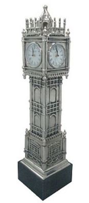 Casa Padrino Luxus Standuhr Tower Silber / Schwarz 20 x 20 x H. 85 cm - Luxus Deko Ac