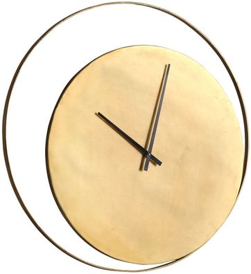 Casa Padrino Designer Wanduhr Gold Ø 80 cm - Runde Industrial Design Metall Uhr - Woh