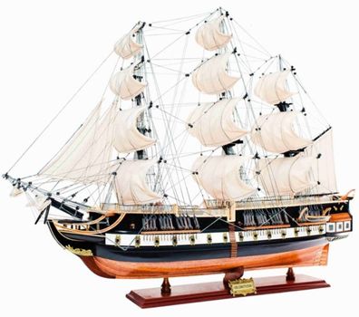 Casa Padrino Luxus Flaggschiff USS Constitution mit Massivholz Ständer Schwarz / Brau