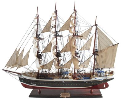 Casa Padrino Luxus Segelschiff Pamier mit Massivholz Ständer Schwarz / Weiß / Rot / B