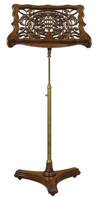 Casa Padrino Luxus Barock Mahagoni Notenständer Braun / Messingfarben 56 x 41 x H. 13