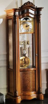 Casa Padrino Luxus Barock Standuhr Braun - Prunkvolle Massivholz Pendeluhr im Barocks