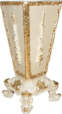 Casa Padrino Barock Luxus Schirmständer in Creme/Gold mit Bling Bling Glitzersteinen