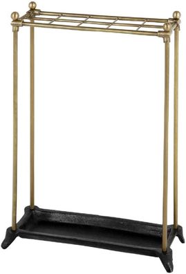 Casa Padrino Luxus Gehstockhalter Antik Messing / Schwarz 40 x 16 x H. 54 cm - Hotel