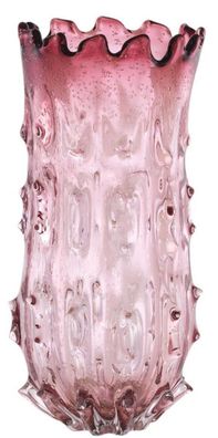 Casa Padrino Luxus Deko Glas Vase Blassrosa Ø 24 x H. 42 cm - Designer Blumenvase