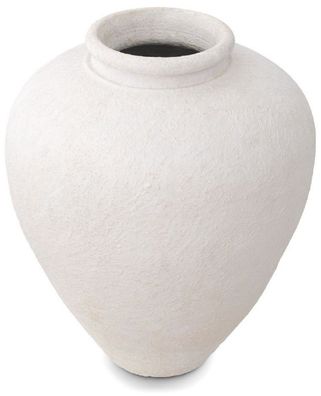 Casa Padrino Luxus Tonvase Matt Weiß Ø 64 x H. 83 cm - Handgefertigte Runde Deko Vase