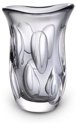 Casa Padrino Luxus Deko Glasvase Grau 20 x 13 x H. 30 cm - Elegante Blumenvase aus mu